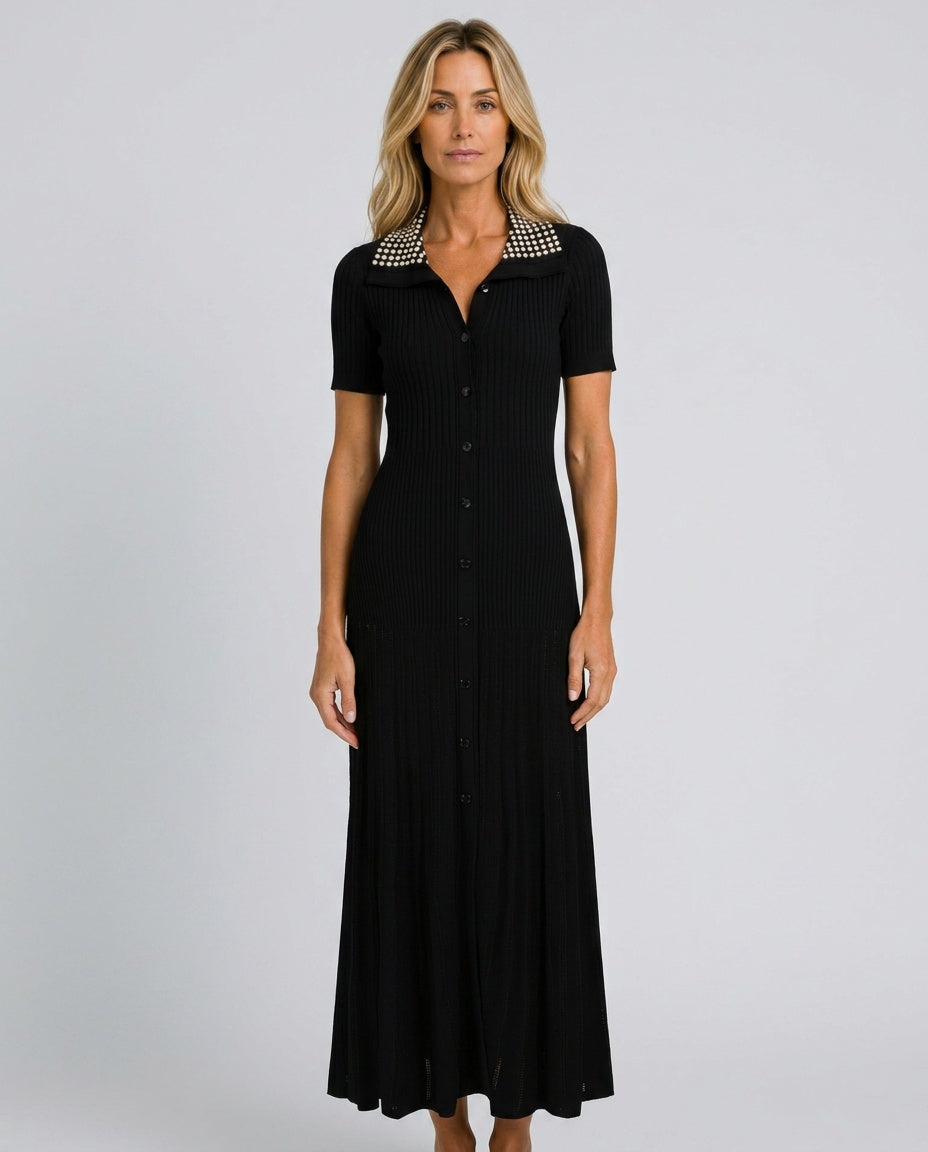 Fernanda | Studded Knit Maxi Dress