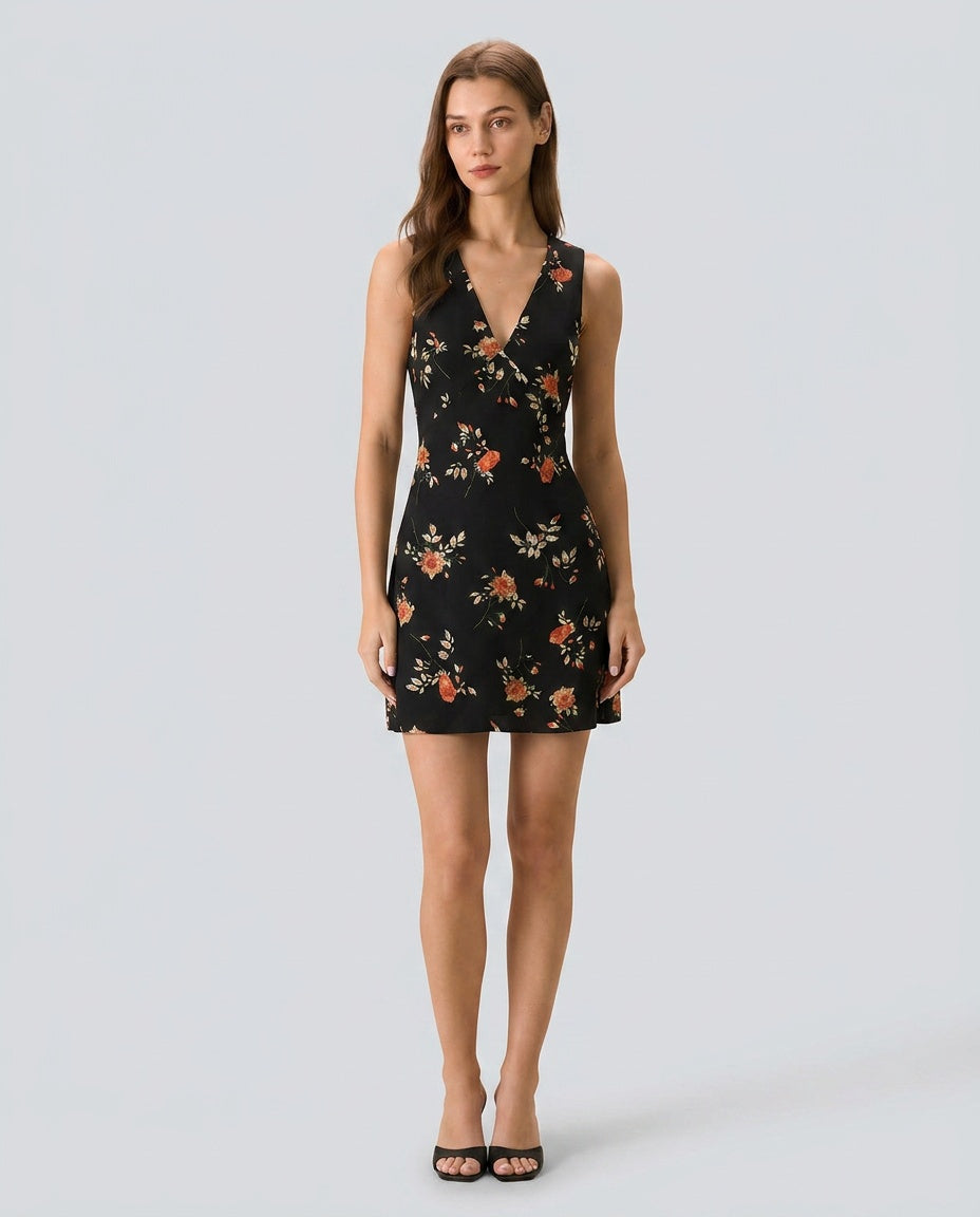 Opal | V-Neck Floral A-Line Mini Dress
