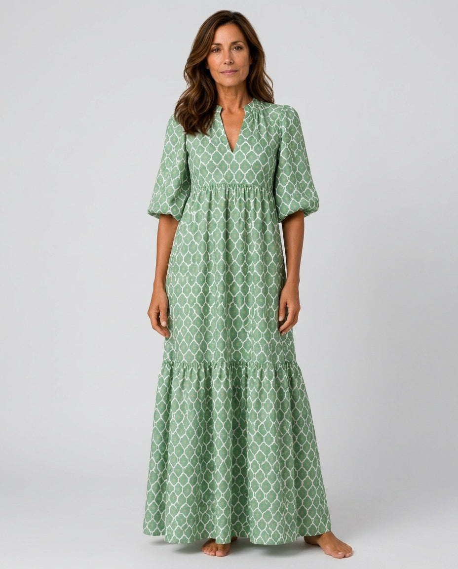 Paola | V-Neck Printed Maxi Dress