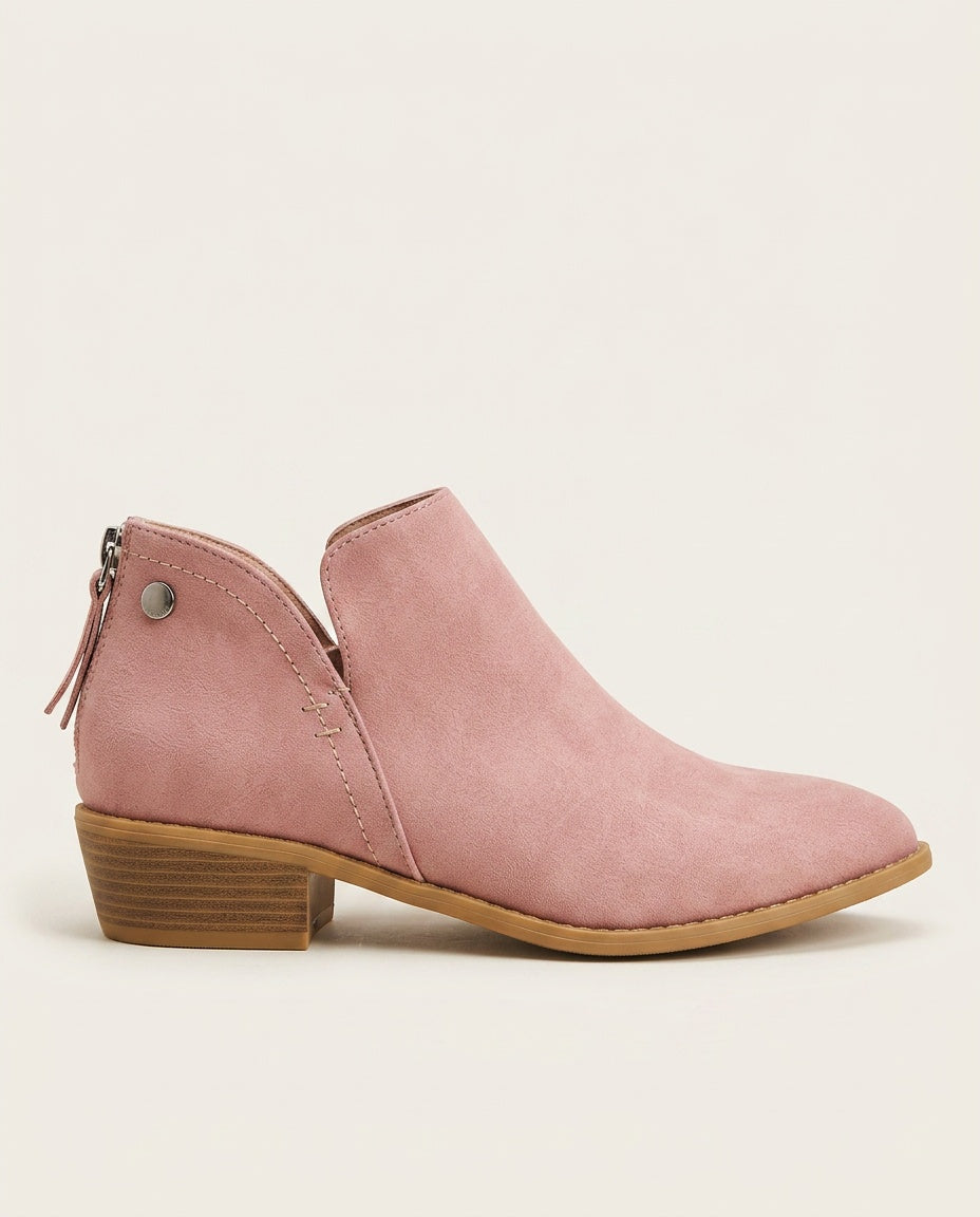 Elisa | Pointed Toe Low Block Heel Ankle Boots