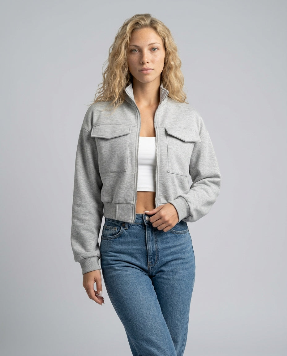 Mika | Cropped Zip Long Sleeve Jacket