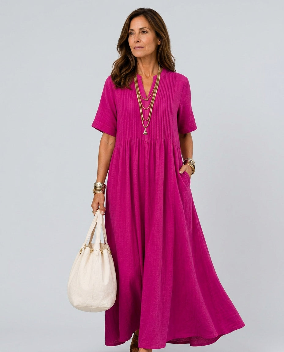 Plisse | Flowy Pleated Midi Dress