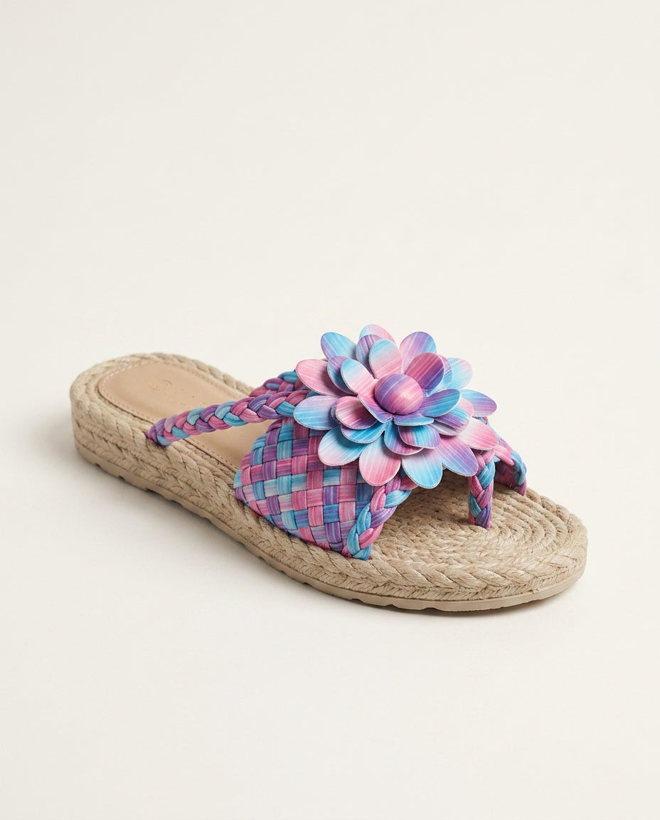 Floria | Floral Woven Platform Sandals