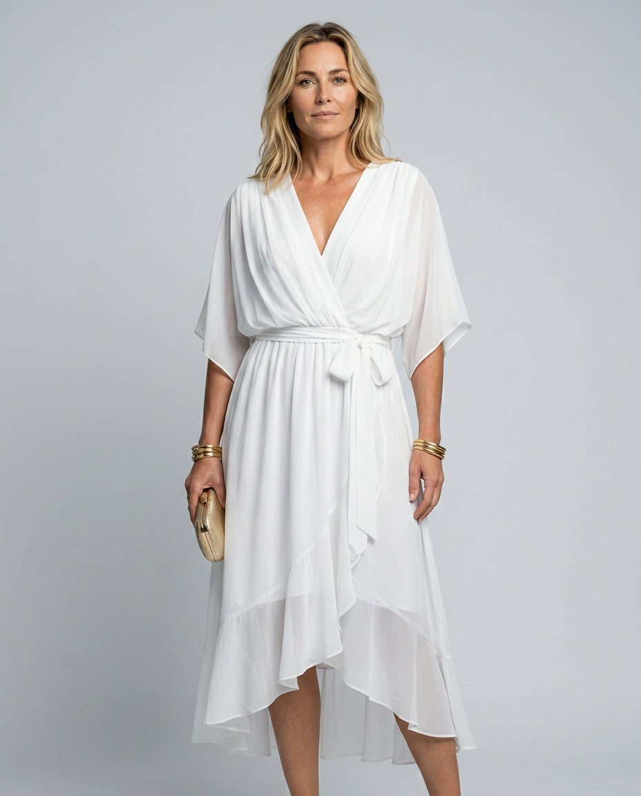 Senna | V-Neck Flowy Midi Dress