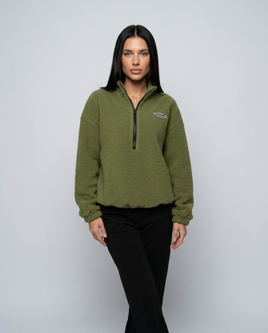 Elena | Oversized Teddy Fleece Half-Zip Jumper
