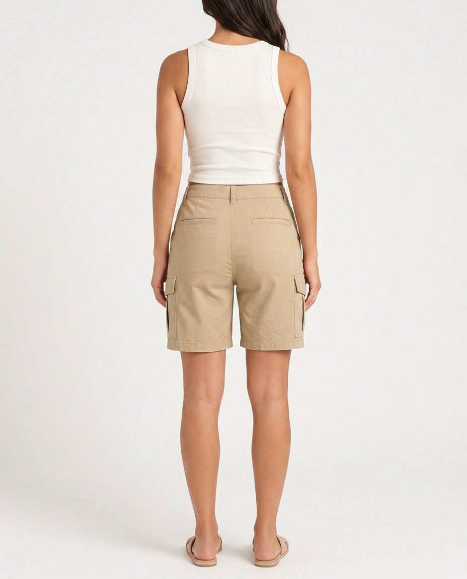 Pilar | High Waist Elastic Waist Sports Shorts with Pockets