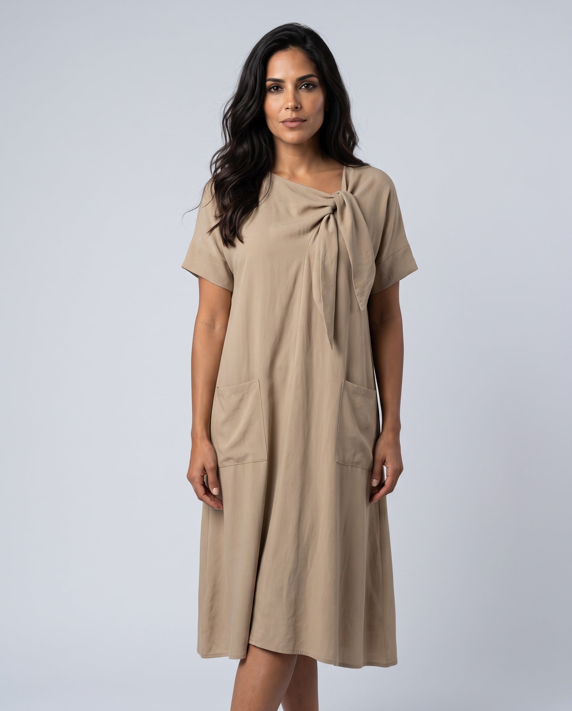Sabine | Tie Neck Relaxed Maxi Dress