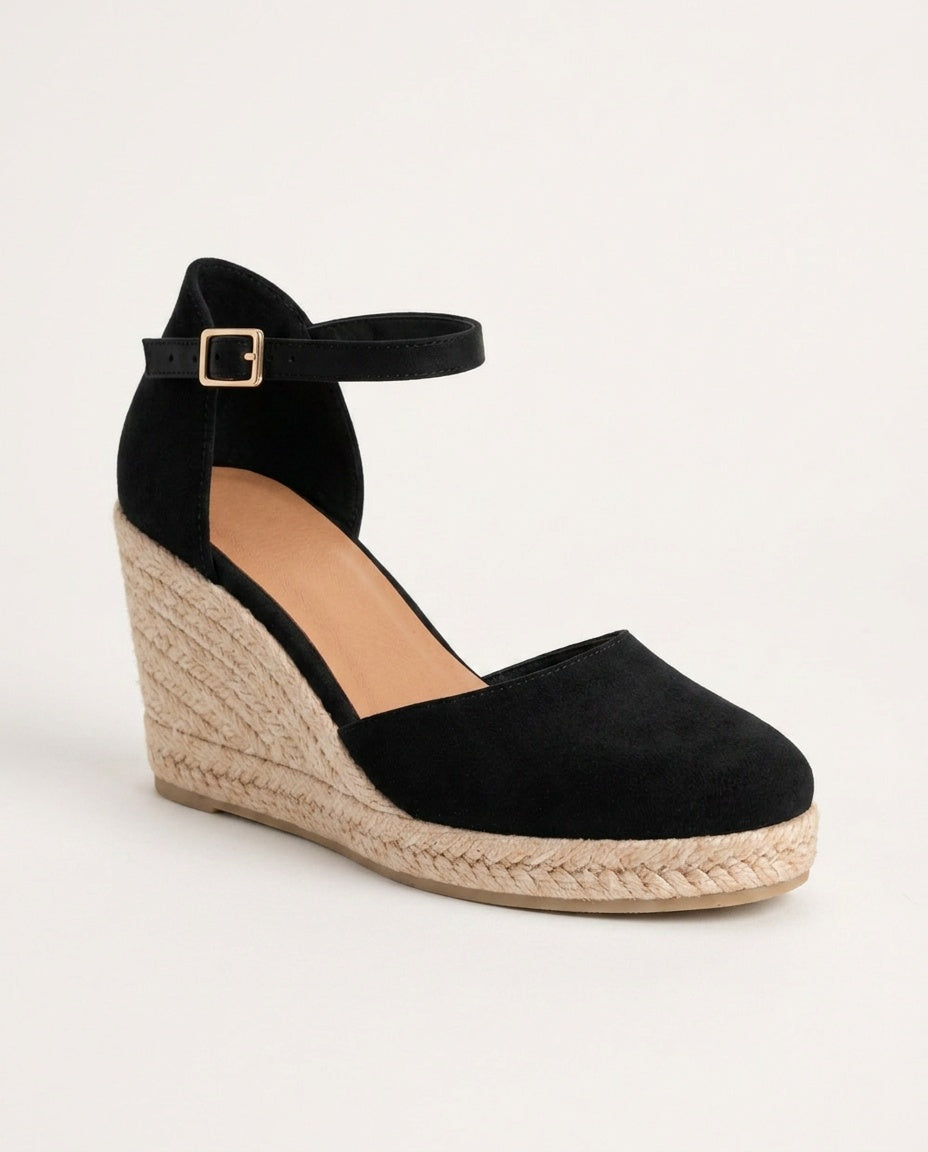 Valeria | Closed Toe Ankle Strap Wedge Sandals