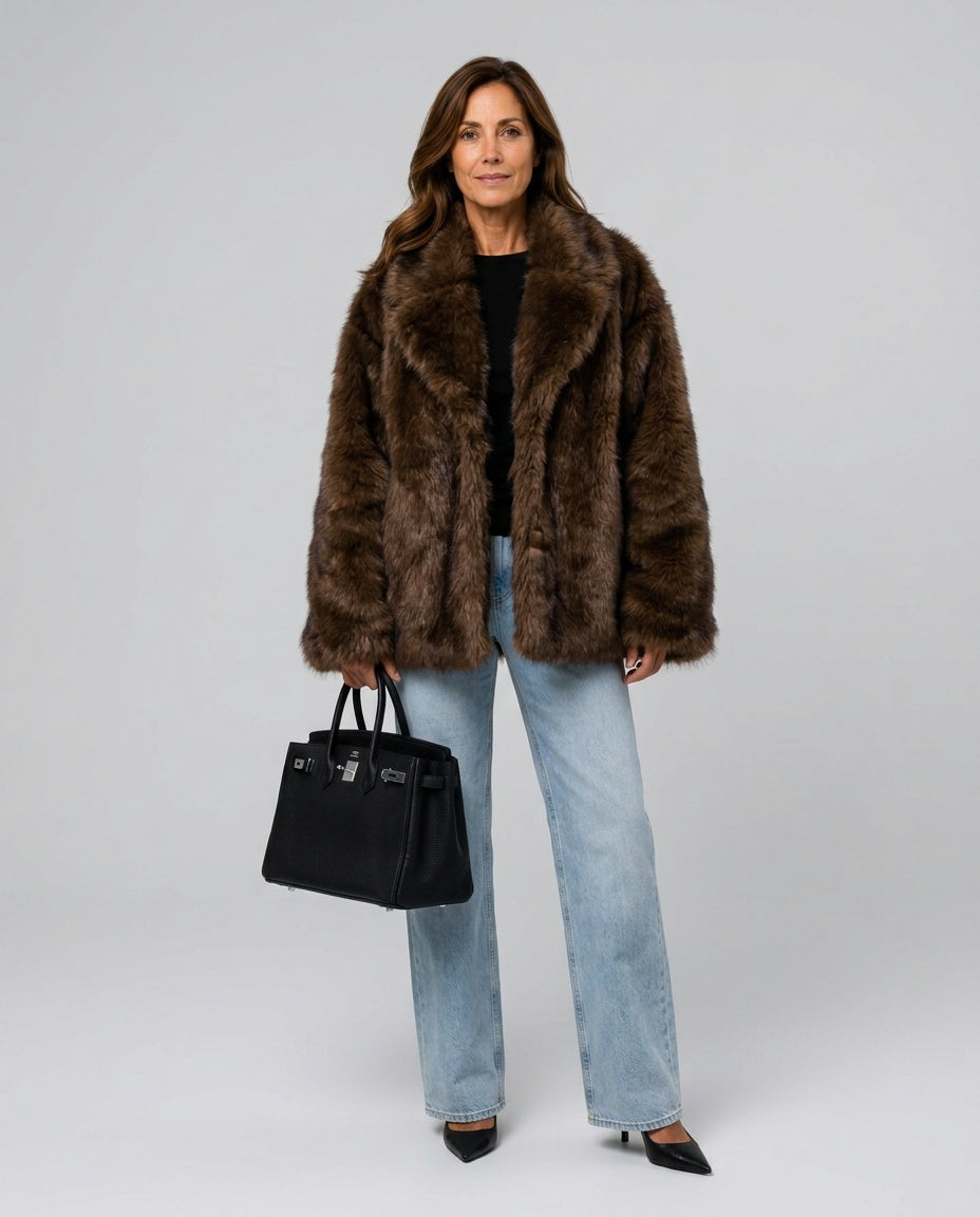 Carmen | Oversized Gradient Faux Fur Coat