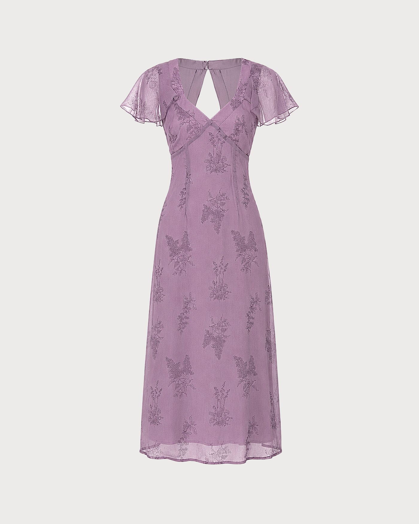 Lavinia | Butterfly Sleeve Floral Midi Dress