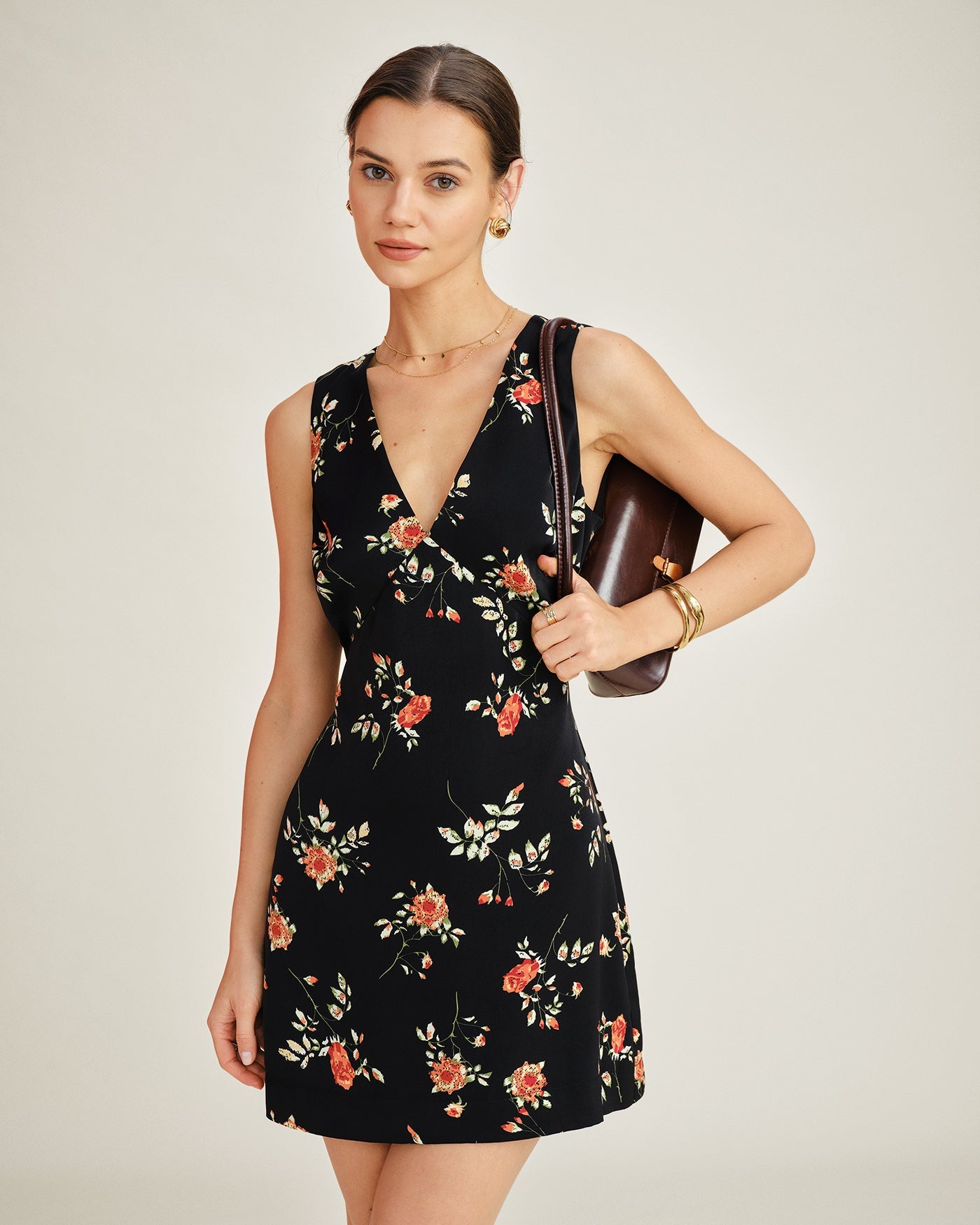 Opal | V-Neck Floral A-Line Mini Dress