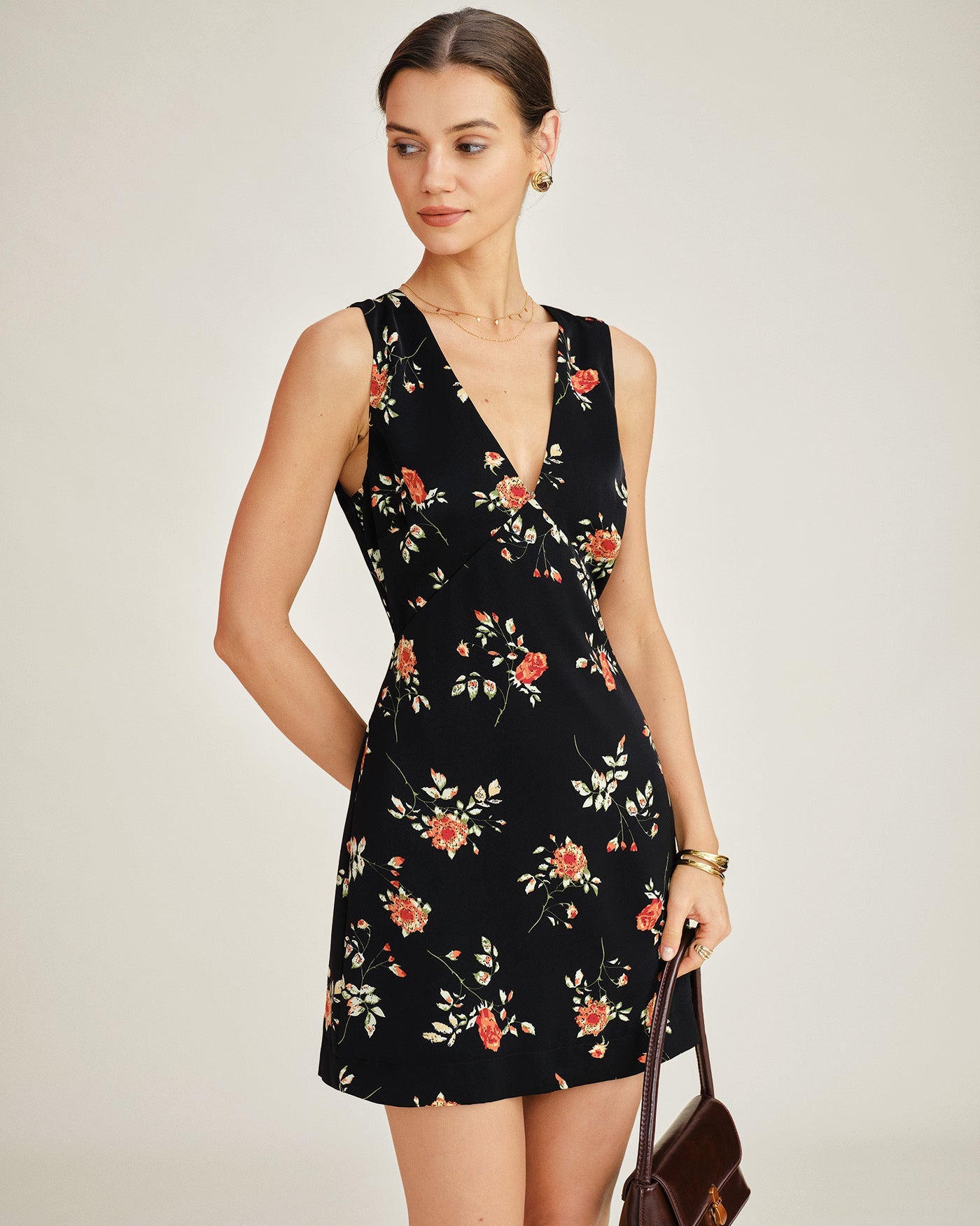 Opal | V-Neck Floral A-Line Mini Dress