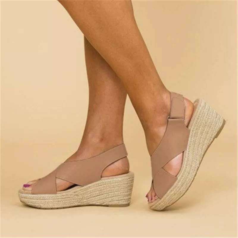 Noor | Crisscross Strap Cushioned Wedge Sandals