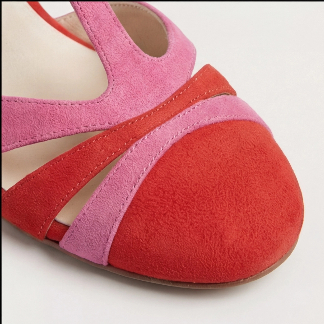 Una | Block Heel Open Toe Ankle Strap Sandals