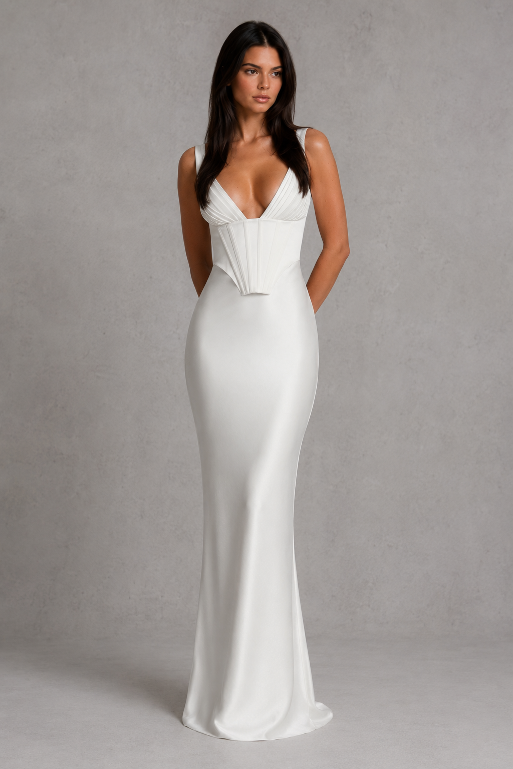 Marina | Satin Corset Maxi Dress