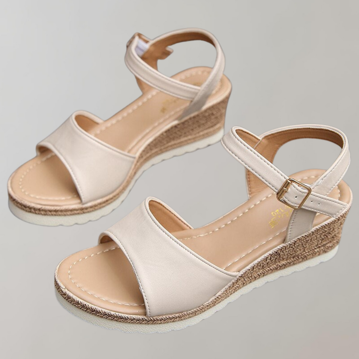 Alejandra | Leather Buckle Strap Wedge Sandals