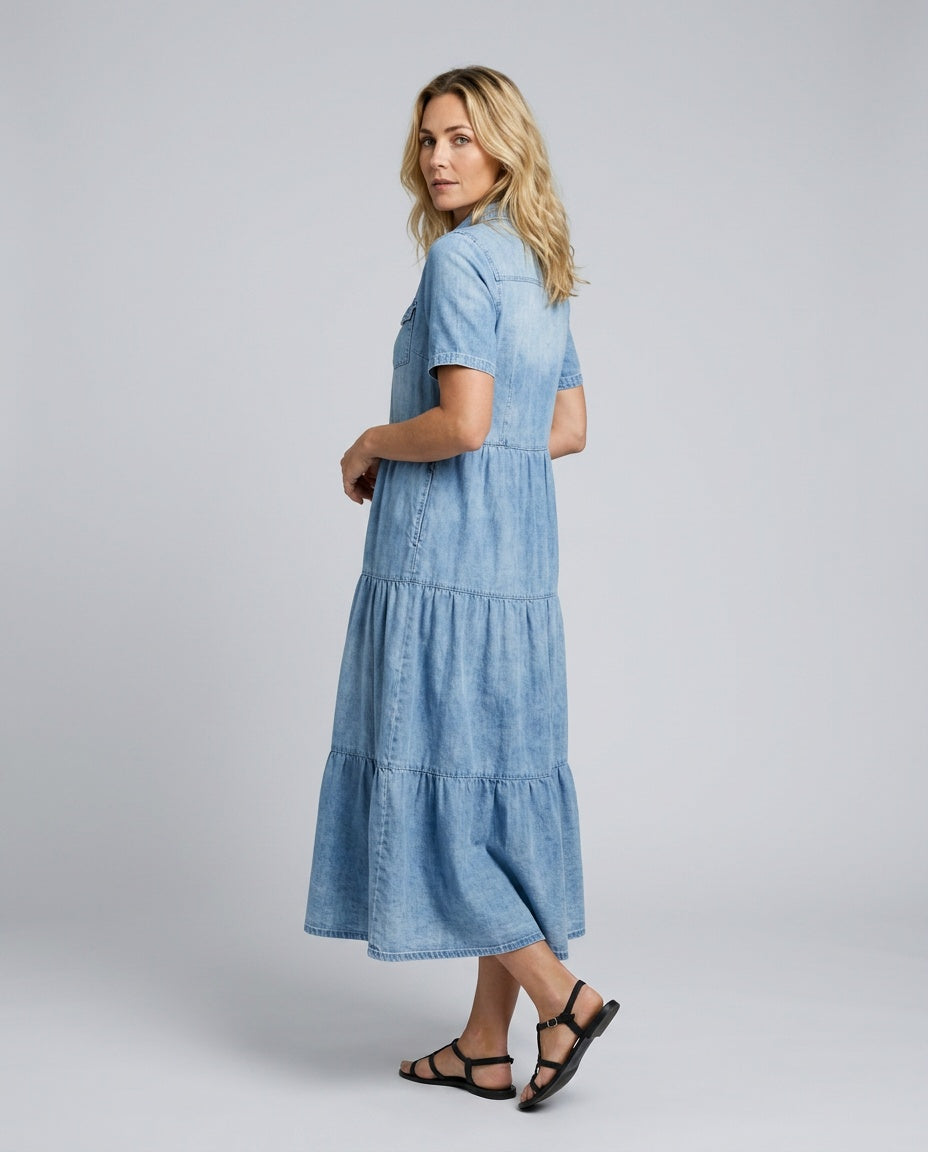 Dalma | Relaxed Denim-Look Midi Dress