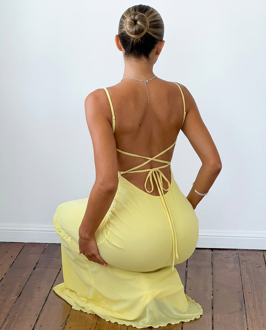 Fleur | Floral Mesh Maxi Dress