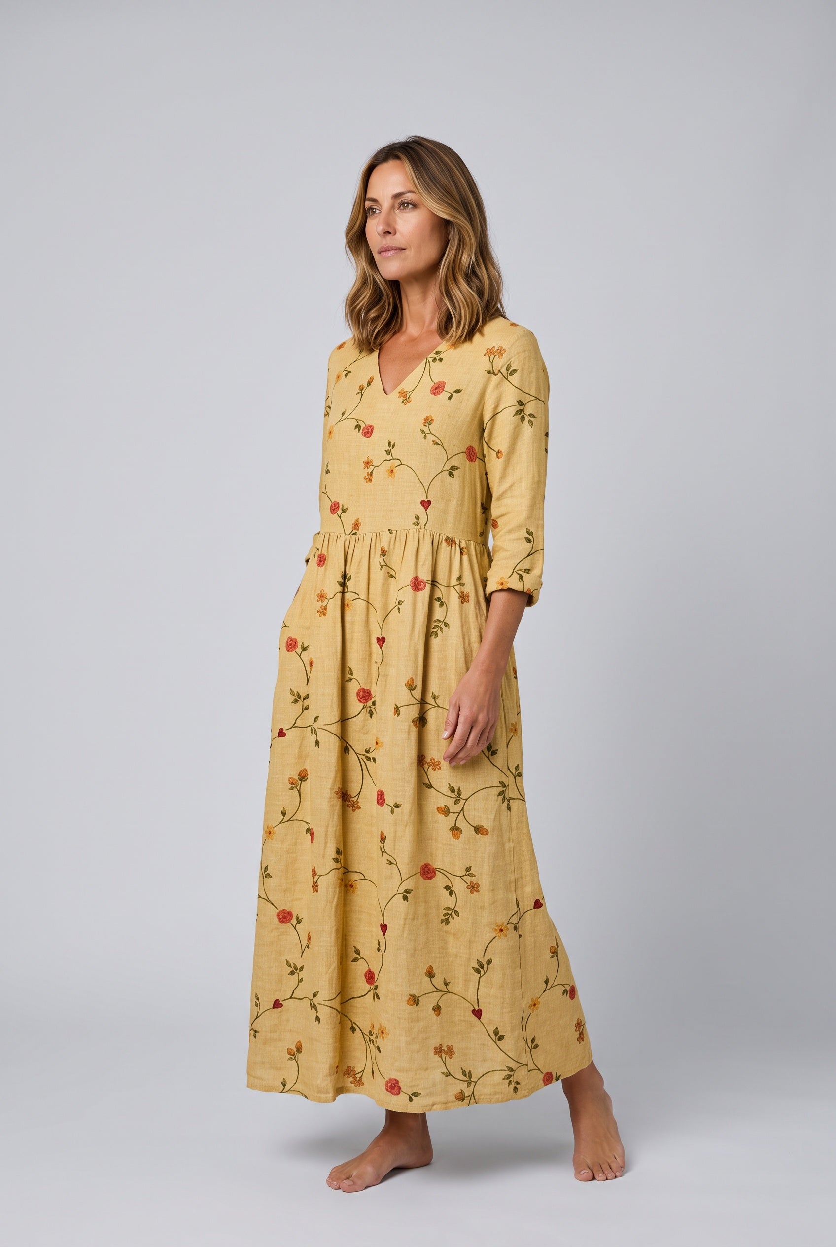 Isolde | Floral V-Neck Maxi Dress