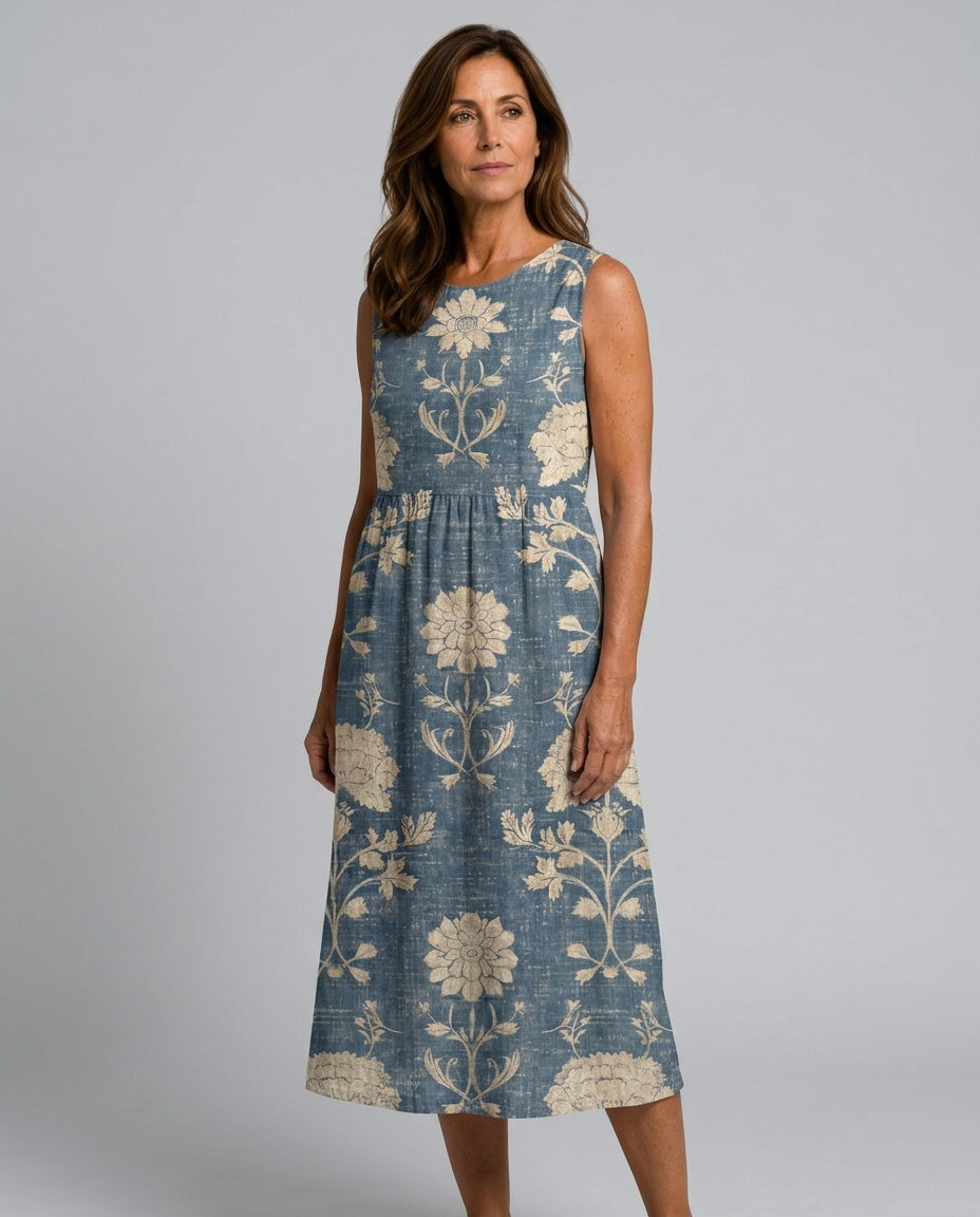 Celeste | Floral Print Garden Party Midi Dress