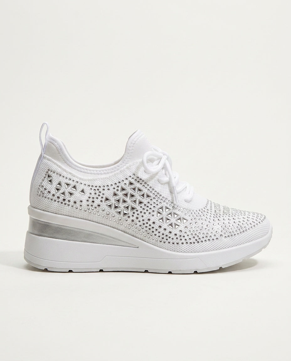 Nuria | Rhinestone Cushioned Platform Sneakers