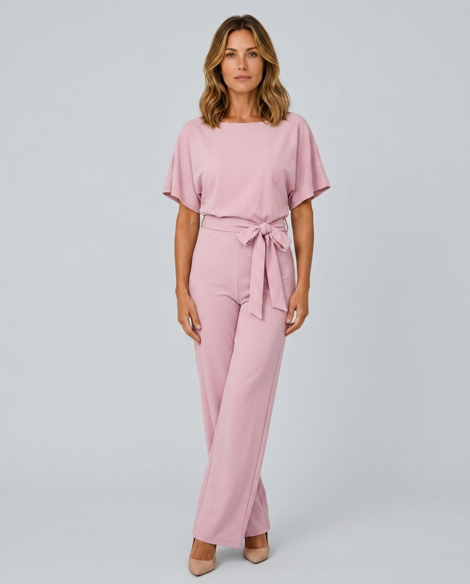 Aurelia | Wide-Leg Gathered Sleeve Jumpsuit