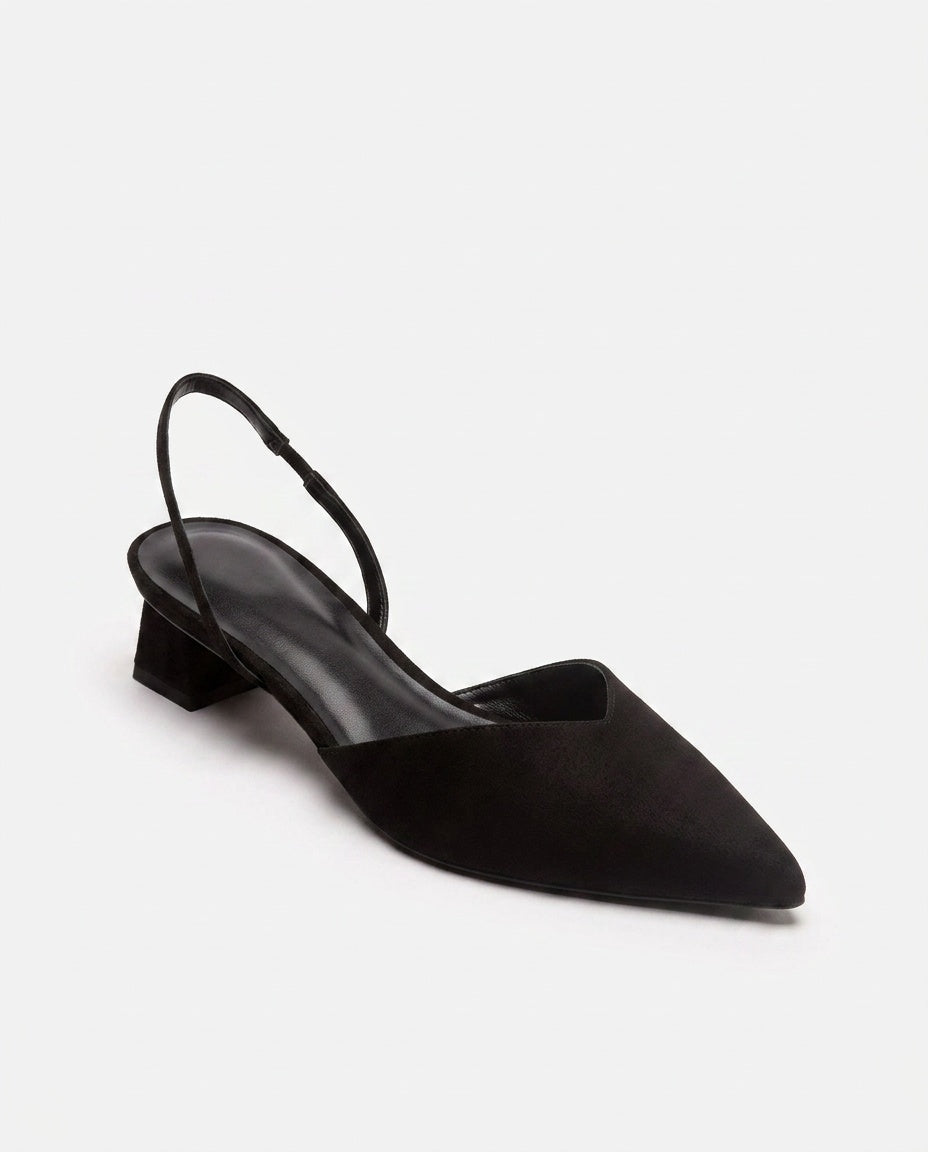 Gemma | Pointed Toe Slingback Block Heel Pumps