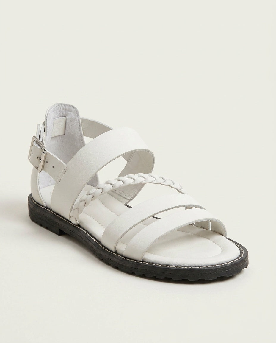 Sera | Flat Leather Strap Summer Sandals