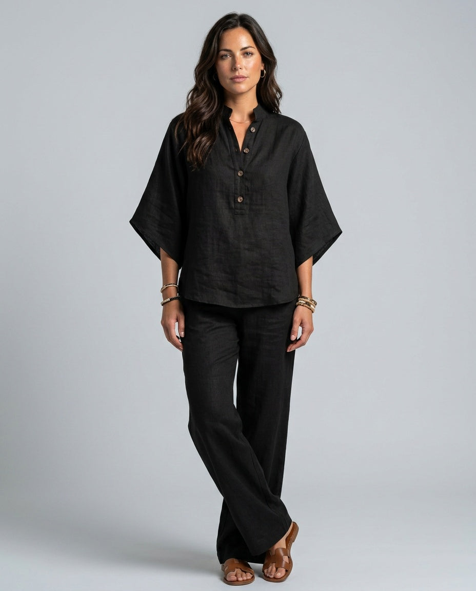 Leticia | Linen-Blend Co-ord Two-Piece Set