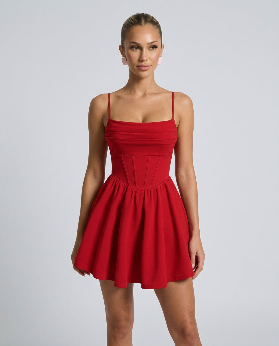 Ximena | Corset Panel Ruched Bust Mini Dress