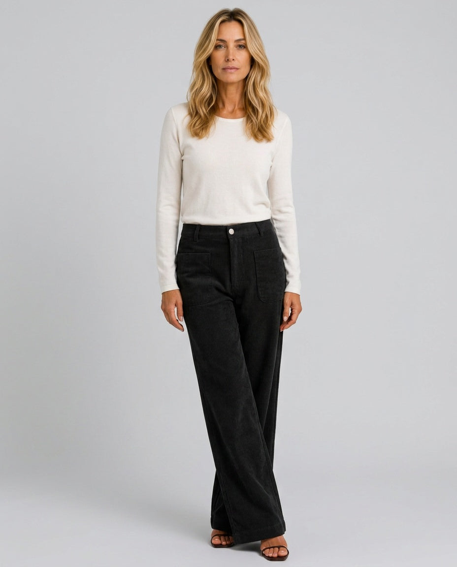 Frankie | High Waist Wide-Leg Corduroy Trousers