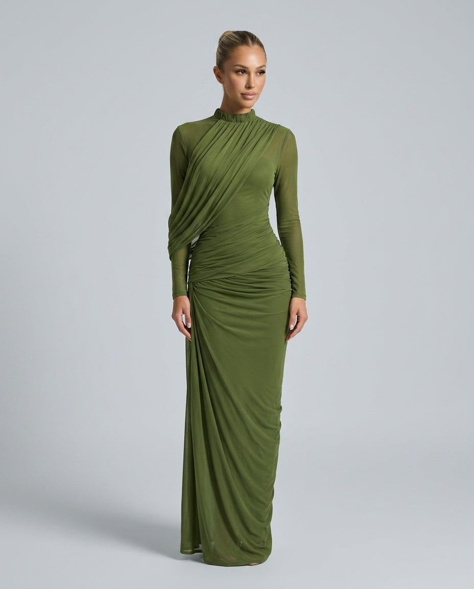Sienna | Asymmetric Lace-Up Maxi Dress