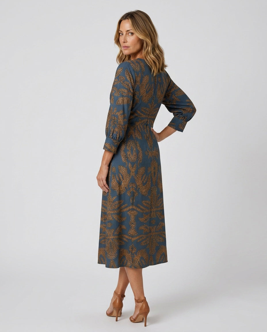 Gemma | Natural Wrap Midi Dress