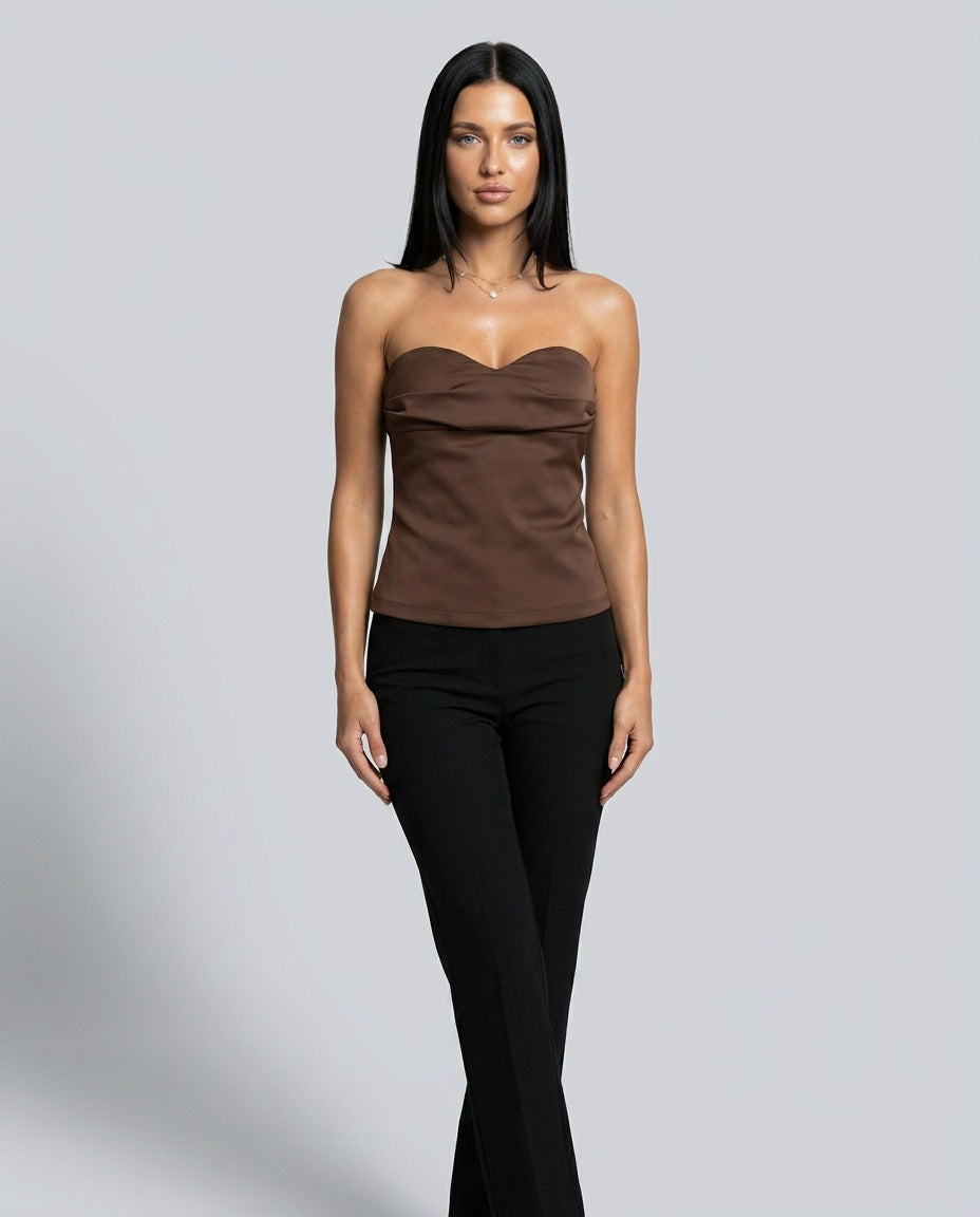 Ada | Strapless Ruched Cropped Top