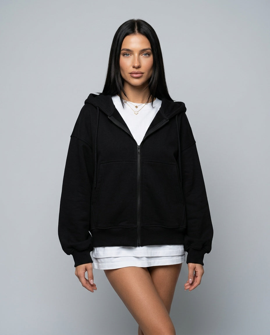 Wren | Cropped Zip-Up Hoodie