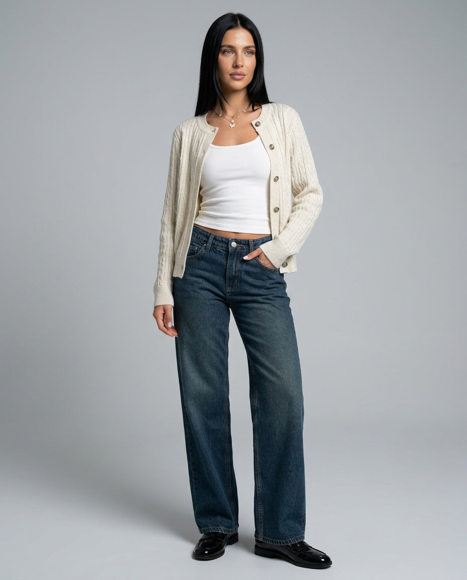 Marlena | High Waist Five Pocket Wide-Leg Jeans