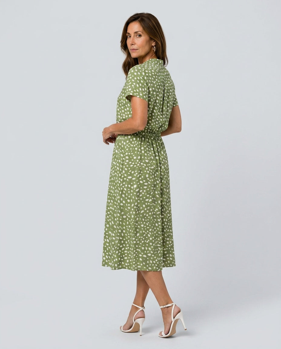 Fernanda | Printed Button-Front Belted Midi Dress