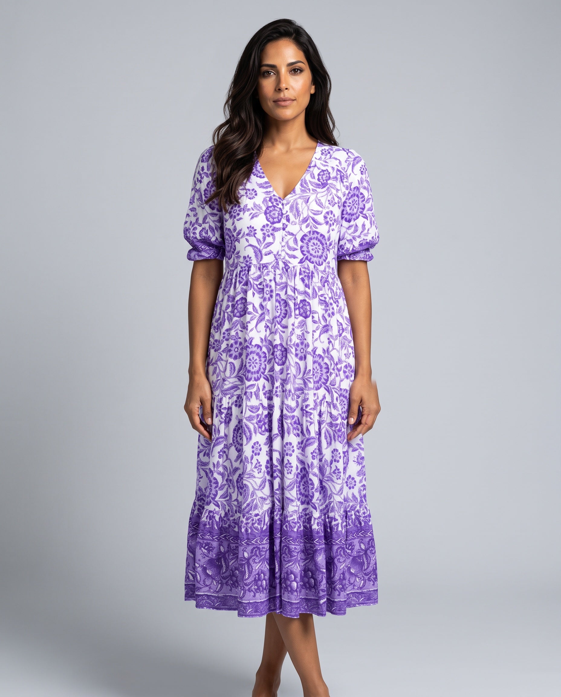 Sadie | Floral V-Neck Summer Maxi Dress