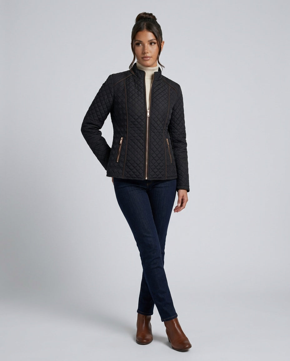 Sawyer | Diamond Quilted Stand Collar Jacket